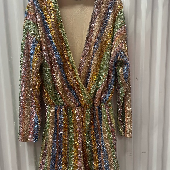 Endless Rose Vibrant Sequin Romper Size L
